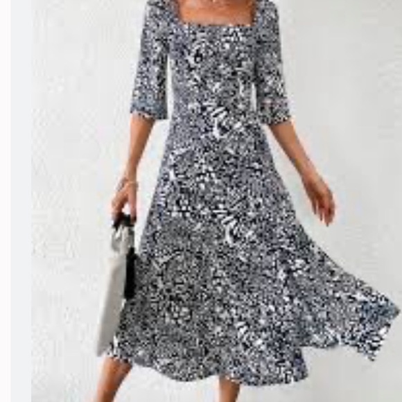 NWT Cupshe Lisa Square Neck Midi Dress - Picture 5 of 15